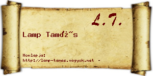 Lamp Tamás névjegykártya