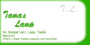 tamas lamp business card